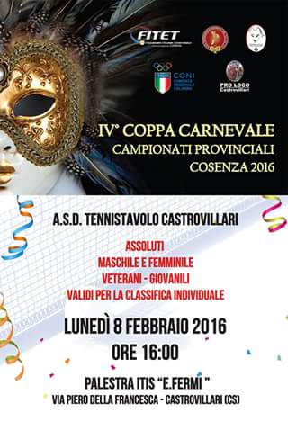 locandina coppa carnevale di tennistavolo 2016