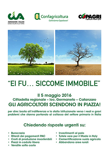 Ei fu…siccome immobile. Il mondo agricolo scende in piazza in tutta Italia