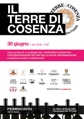 Terre di Cosenza incontra winelover e appassionati da Ferrocinto vino in tavola