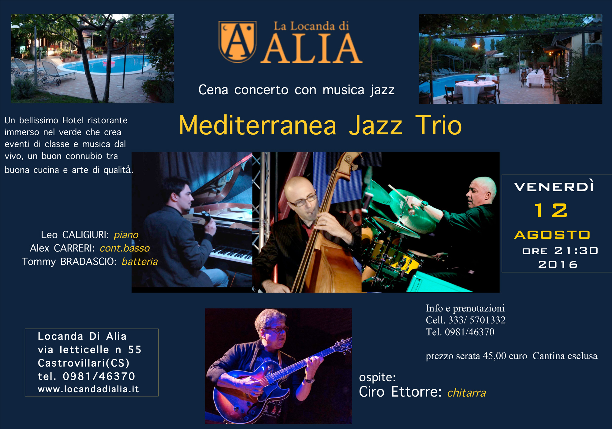 Cena concerto con i Mediterranea Jazz