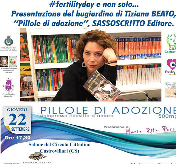 Pillole d’adozione. Domani la presentazione del libro di Tiziana Beato