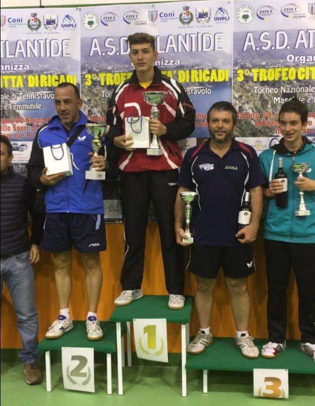 Tennistavolo. Antono Corrado sul gradino più alto del torneo nazionale di Ricadi