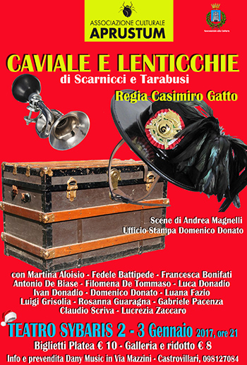 Aprustum serve a teatro caviale e lenticchie