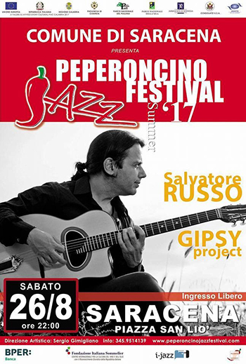 Saracena accoglie il Peperoncino Jazz Festival. Domani il concerto di Salvatore Russo & Gipsy Pject