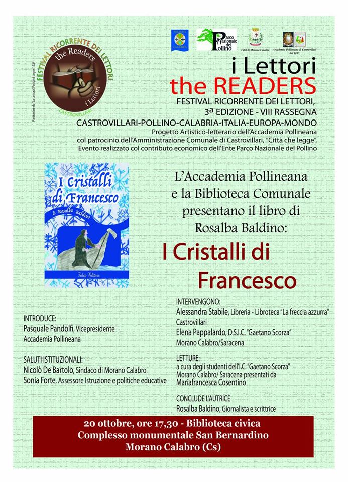 L’Accademia Pollinenana presenta il libro I Cristalli di Francesco di Rosalba Baldino