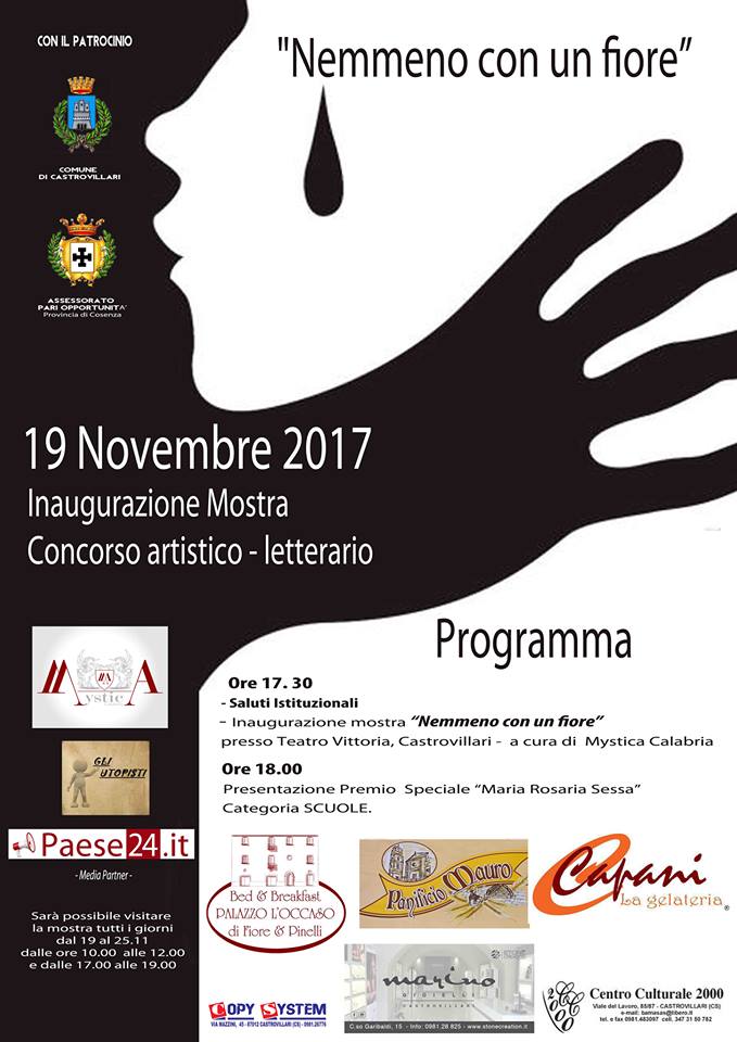 Domenica l’Inaugurazione della Mostra – Concorso Nemmeno con un fiore