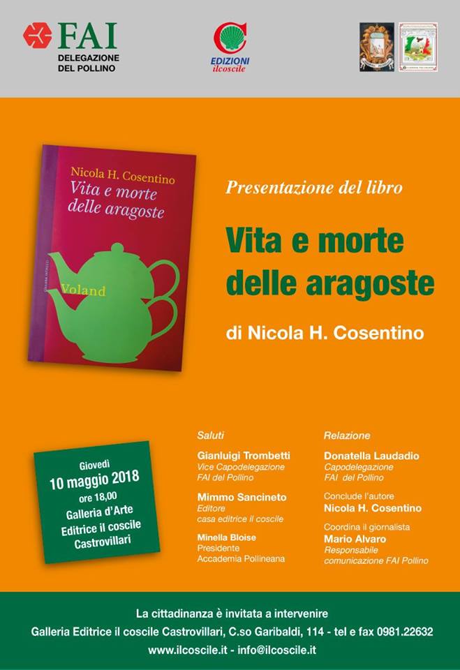 Vita e morte delle aragoste, il Fai presenta il libro di Cosentino