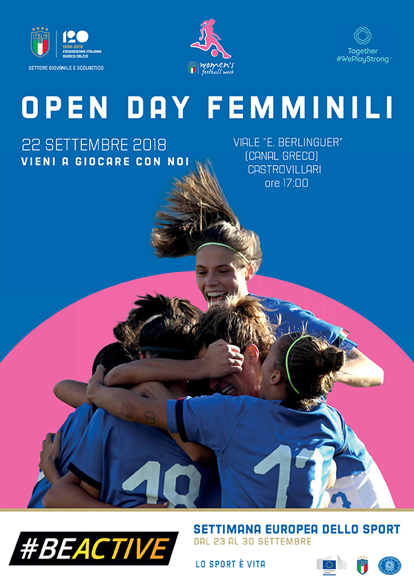 Promozione del calcio femminile. Sabato 22 l’Open Day a Canal Greco