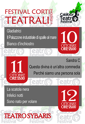 Ctf, stasera inizia il festival dei corti teatrali