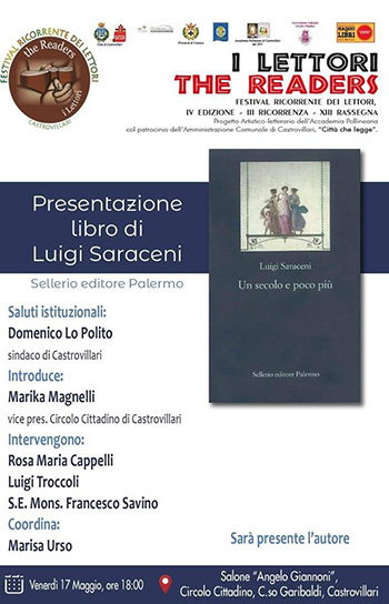 Festival ricorrente dei lettori presenta il libro di Luigi Saraceni