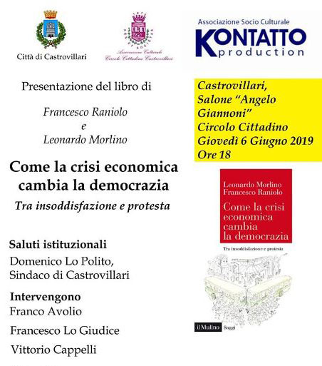 Come la crisi cambia la democrazia. Al Circolo Cittadino il libro di Raniolo e Morlino