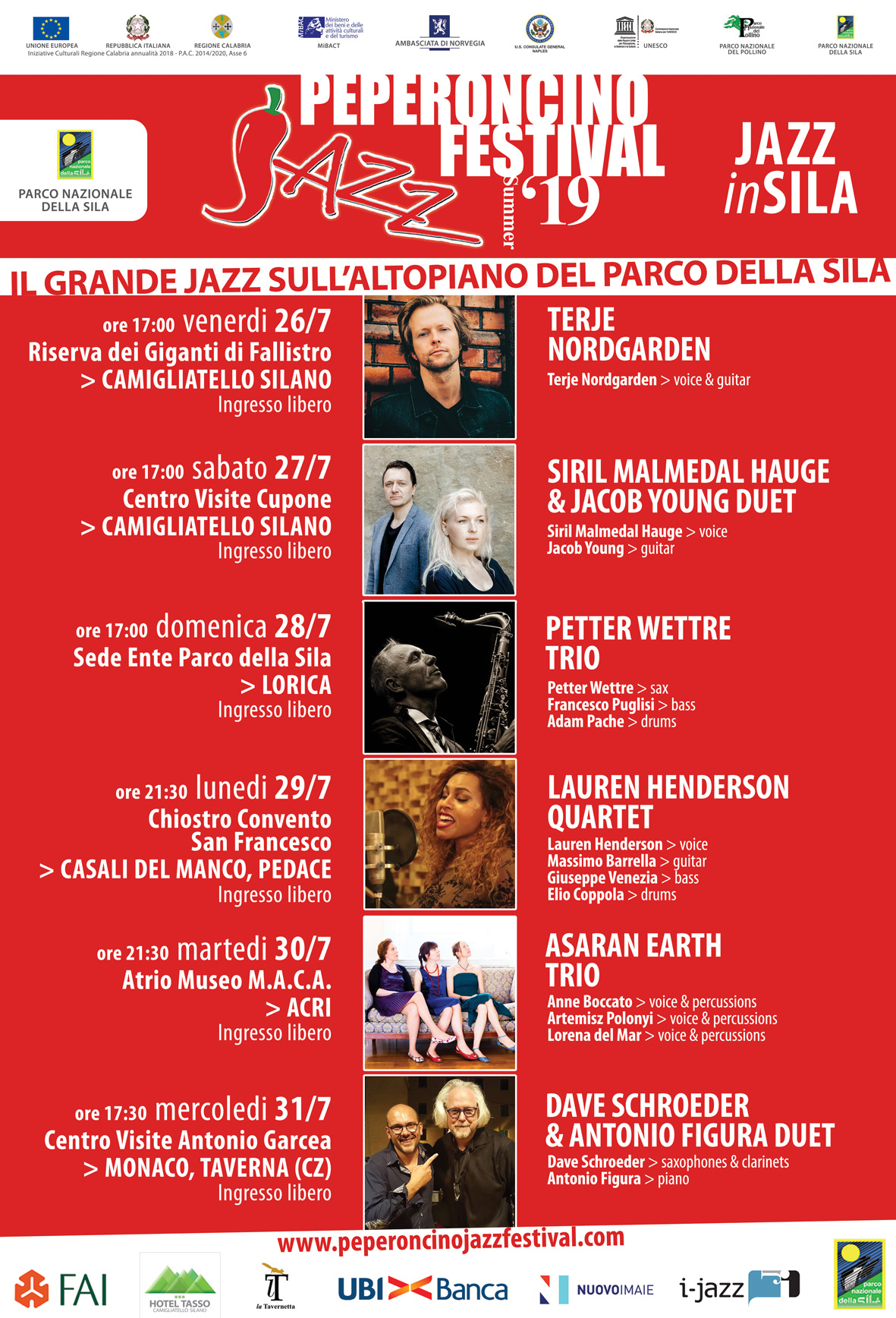 locandina generale SILA 6 concerti