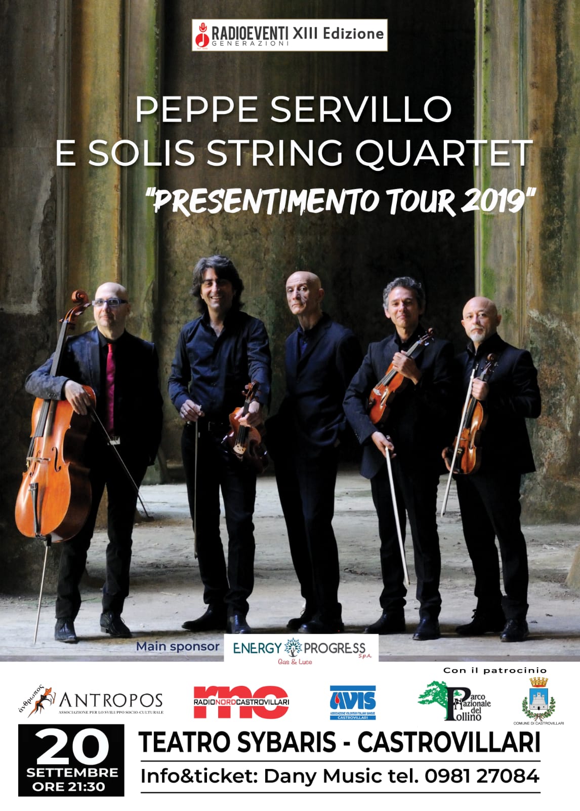 Peppe Servillo e i Solis String Quartet per la XIII edizione di Radioeventi generazioni