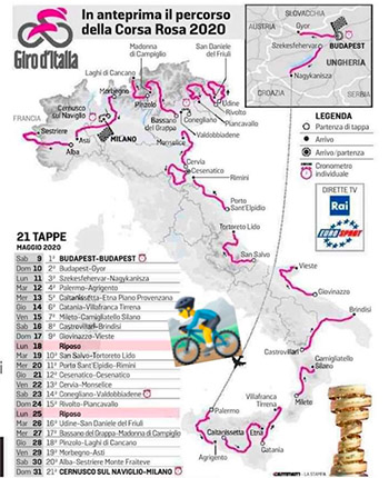 Giro d’Italia, la tappa numero 8 sarà Castrovillari – Brindisi