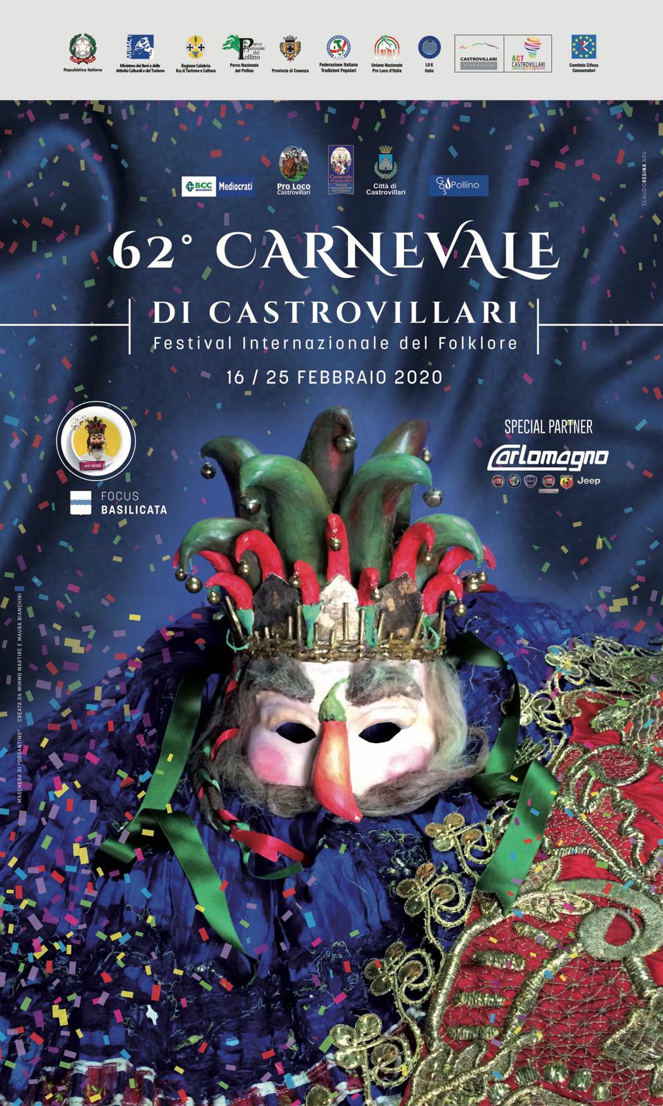 Organtino protagonista del manifesto del Carnevale di Castrovillari