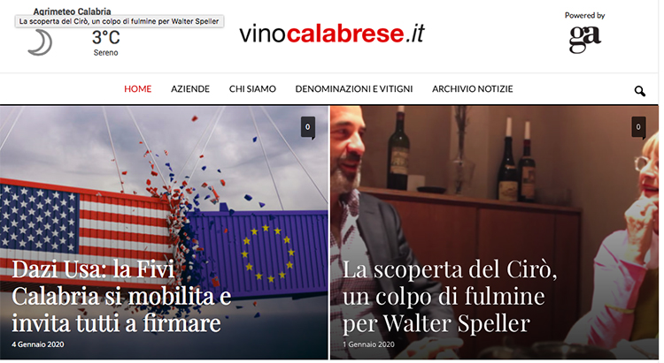 Decennale e nuova veste grafica per Vinocalabrese.it