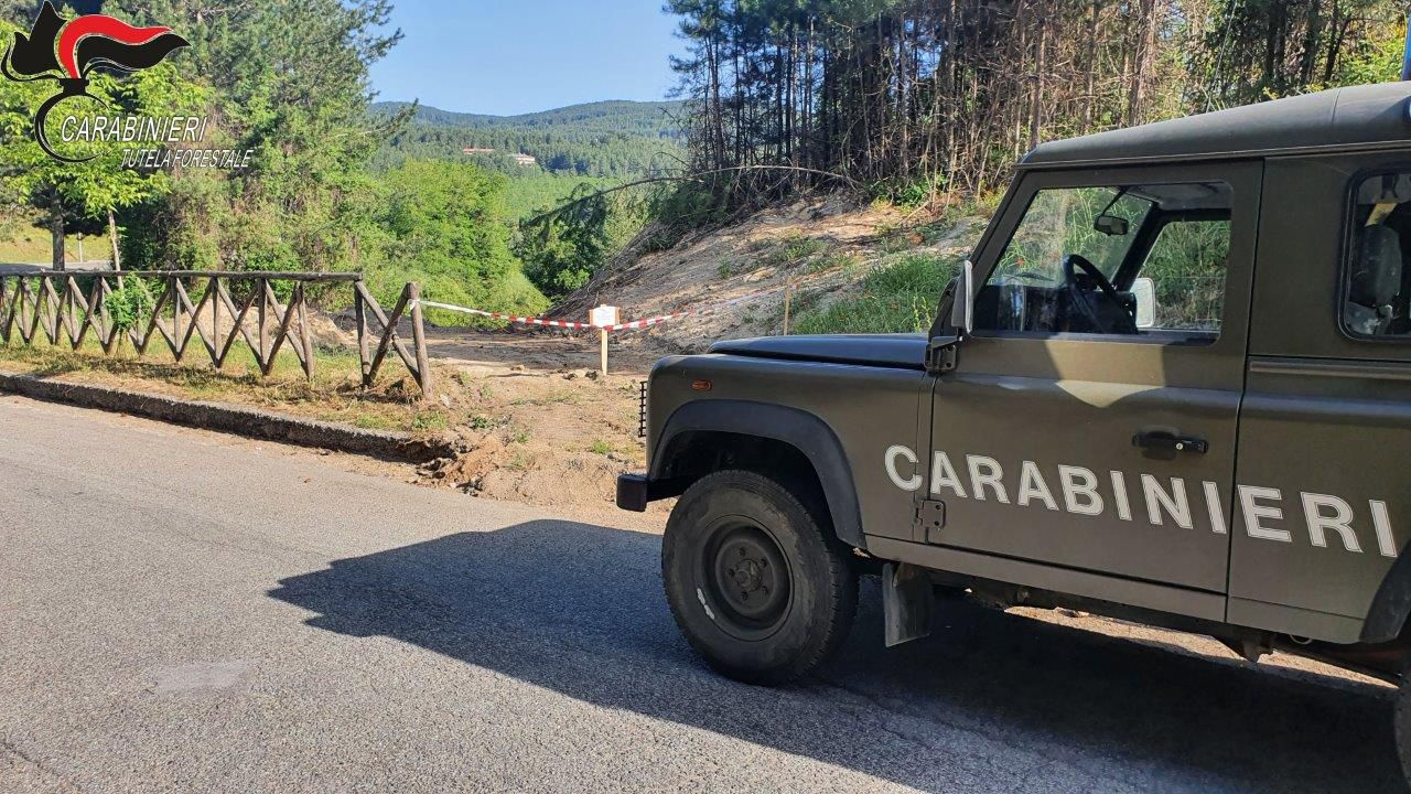 Pista forestale abusiva posta sotto sequestro