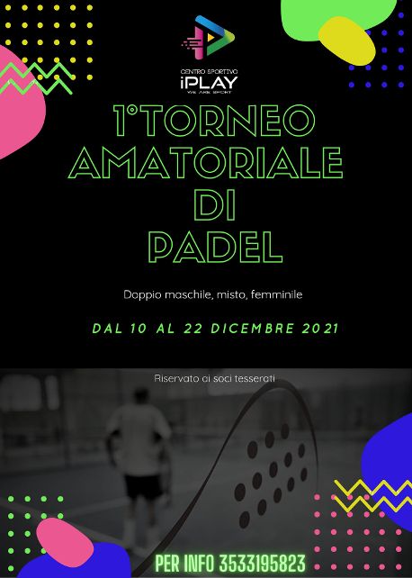 Dal 10 al 22 dicembre, a Castrovillari, il primo torneo amatoriale di Padel,