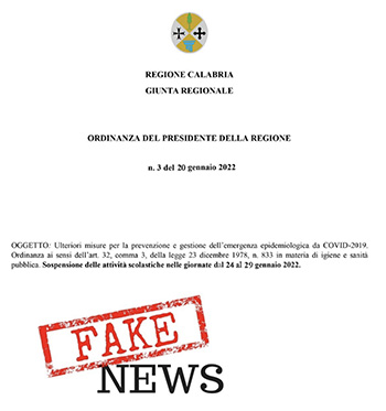 fake news regione