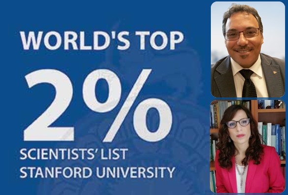 Pasquale Pace e Fedora Grande nella classifica mondiale tra i migliori ricercatori segnalati dall’ Università di Stanford